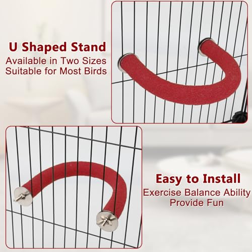 U Shaped Parrot Perch (Small / Red)
