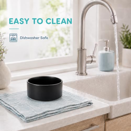 Ceramic Dog Bowls (Matte Black)