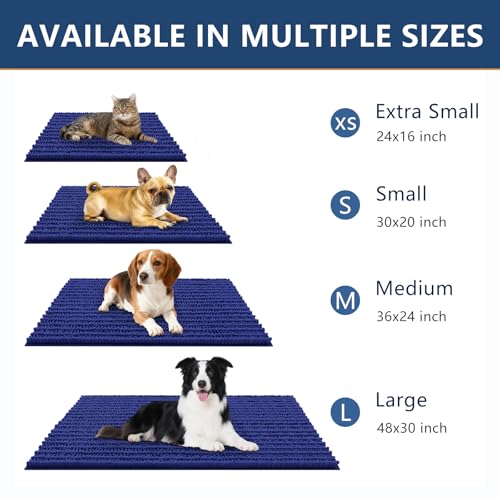 Dog Door Mat for Muddy Paws 71x46 (Layered-Navy Blue / 71"X46")