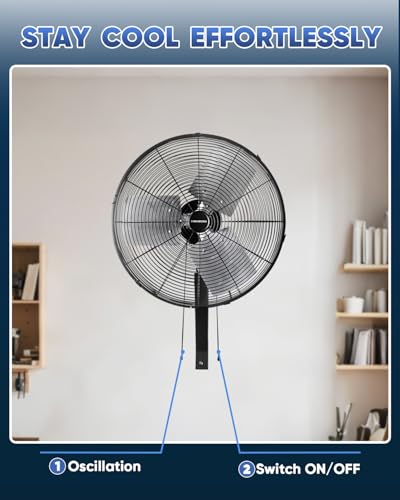 20 Inch Industrial Oscillating Wall Mount Fan 5500CFM (20 Inch)
