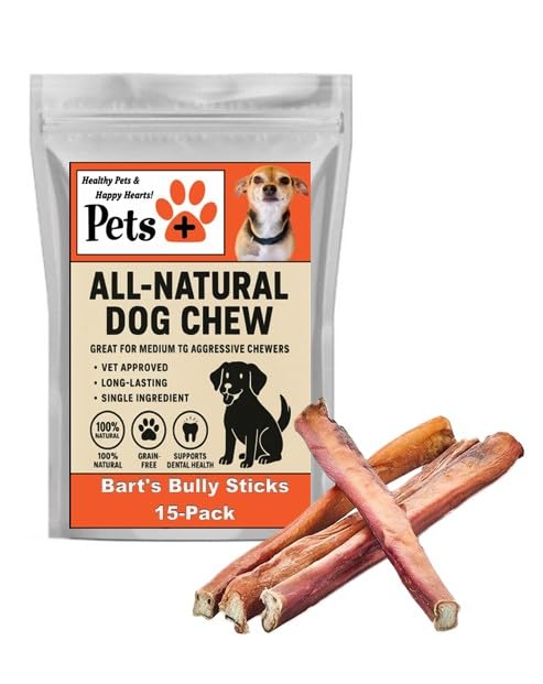 Pets Plus Premium Bart's Bully Sticks for Dogs (1 Ounce (Pack of 1))