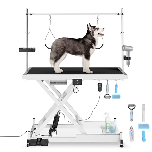 Heavy Duty Electric Lifting Pet Dog Grooming Table for Large Dogs with Overhead Arm