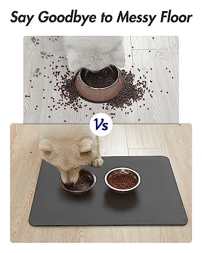 Absorbent Pet Feeding Mat (DARKGREY / 23"x34")