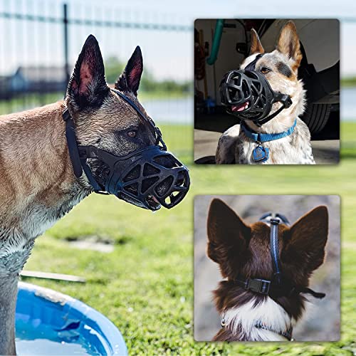 Basket Dog Muzzle for Large Medium Small Dogs German Shepherd (X-Small / Black)