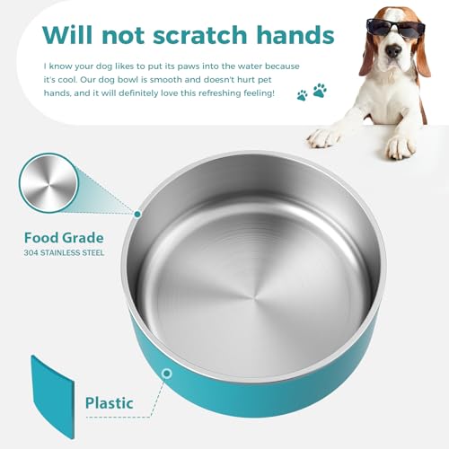 Dog Bowl Stainless Steel Food and Water Bowl (40 oz / Lake Blue)