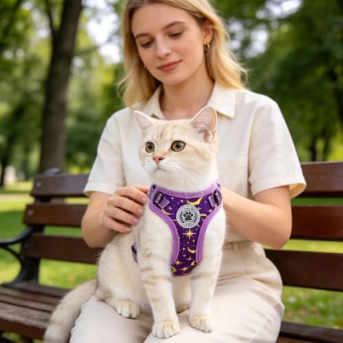 Cat Harness and Leash Set (Star Purple / S (Chest: 11 - 16"))