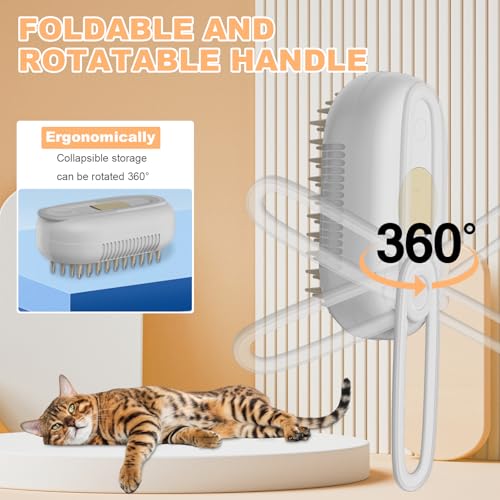 4 in 1 Cat Steam Brush for Shedding
