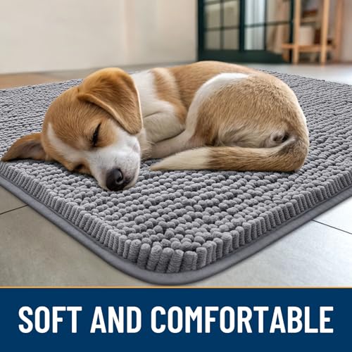 Dog Door Mat for Muddy Paws 44x24 (Grey / 44"X24")