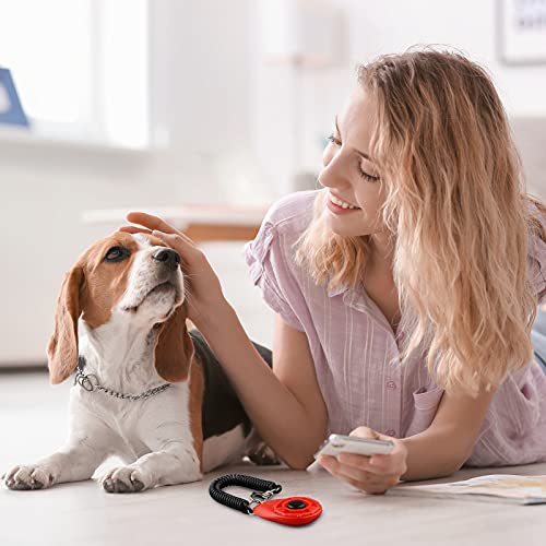 9 Pieces Dog Training Clicker with Wrist Strap Pet Behavioral Training Clicker for Dogs Cats Birds Horses
