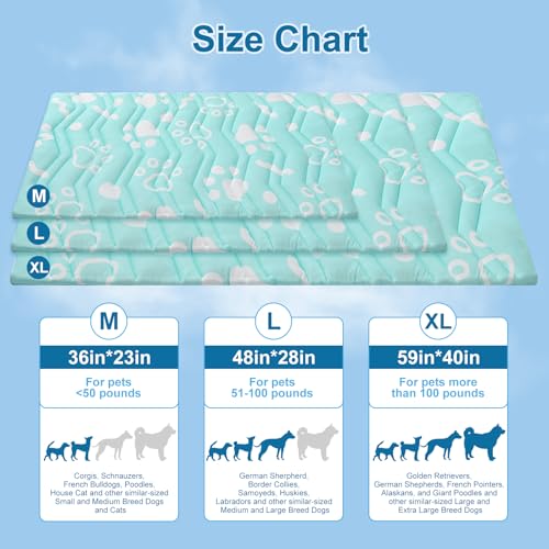 Cooling Mat for Large Dogs (Aqua Blue / 48.0"L x 28.0"W x 1.0"Th(L))