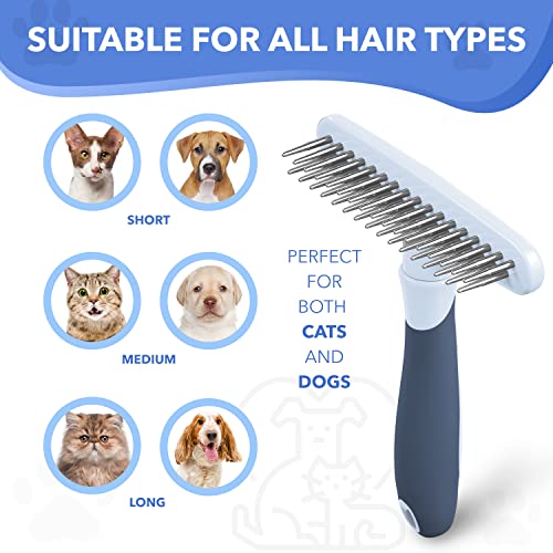 Dog rake deshedding dematting Brush Comb (Haze Blue)