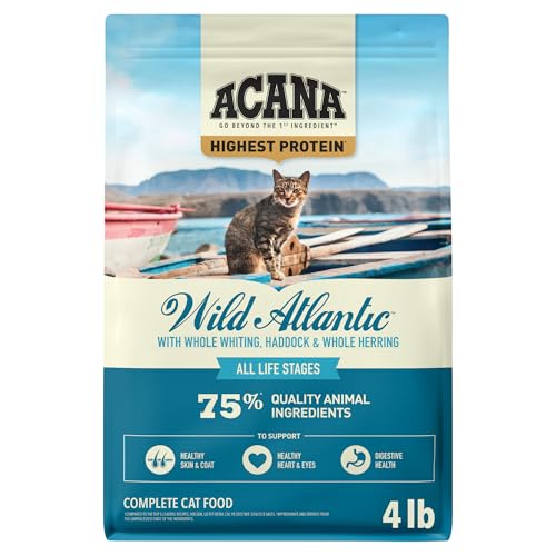 Grain Free Dry Cat Food Wild Atlantic Recipe 4lb Bag (4 Pound (Pack of 1))