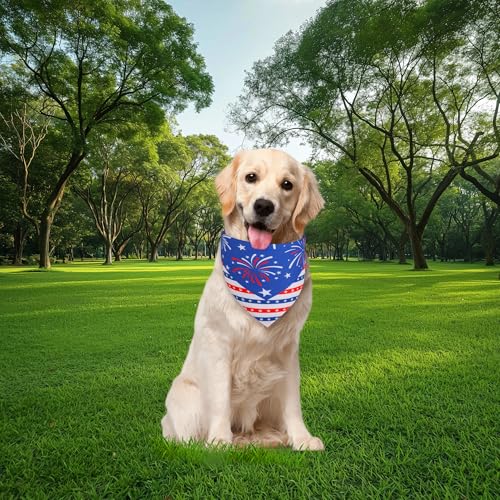 4th of July Dog Bandana (4th of July - Red White and Blue / Large)