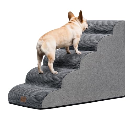 Ramp Dog Stairs for High Beds 22.6" H (Grey / 5-Step (33"D x 15.7"W x 22.6"H))