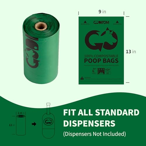 Certified Home Compostable Dog Poop Bags (Dark Green / 270 Count (Pack of 1))