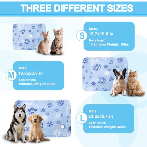 Cooling Dog Bed (Blue snowflakes / 35.4''*23.6'' Large)