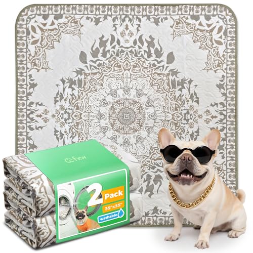 Washable Pee Pads for Dogs (Boho / 35" Square (2 Packs))