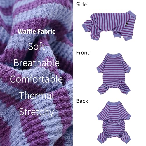 Purple and Violet Striped Dog Pajamas (Large / DarkViolet)