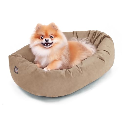 Suede Shredded Memory Foam Mix Calming Dog Bed Washable (Stone)