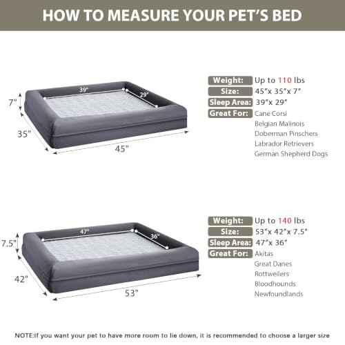 XXL Extra Large Orthopedic for Senior Dog BedComfy Sleeping (Dark Gery / XX-L (45x35x7in))