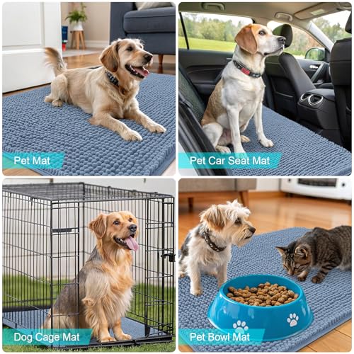 Dog Door Mat for Muddy Paws 34x21 (Airy Blue / 34" X 21")