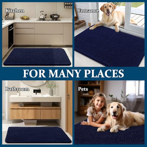 Dog Door Mat for Muddy Paws 47x24 (Navy Blue / 47" X 24")