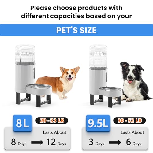 Gravity Dog Water Bowl Dispenser (White / 8L+Stand)