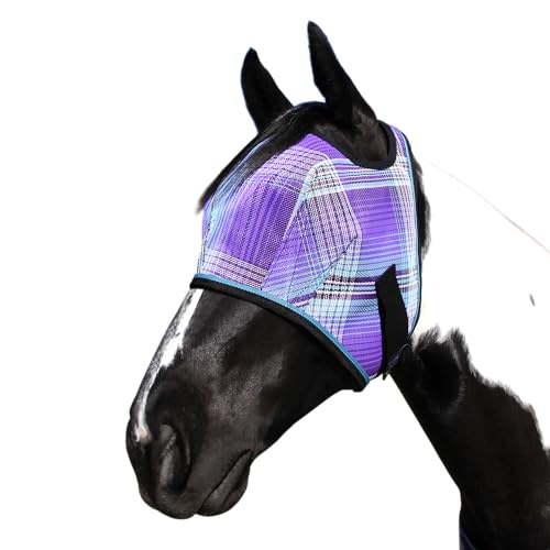 Kensington Fly Mask Web Trim Protects Horses Face and Eyes from Bites and Sun Rays While Allowing Full Visibility Ears and Forelock Able to Come Through The Mask (S (Yearling))