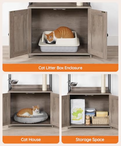 Cat Tree with Litter Box Enclosure