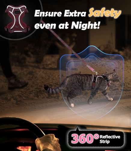 Cat Harness and Leash Set[MAX Safety 4th (H603 Pro Pink Unicorn / Medium (13-18lb))