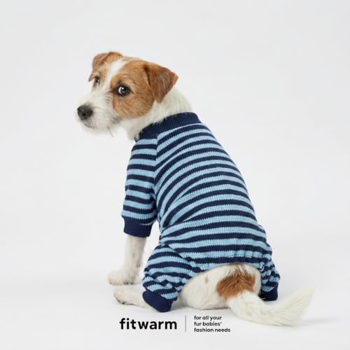 Blue and White Striped Dog Pajamas (Medium / Blue)