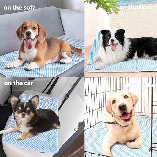 Dog Cooling Mat for Large Dogs (Blue / 30"L x 20"W x 0.8"H)