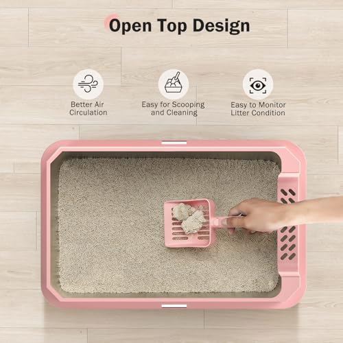 Stainless Steel Litter Box (Pink / XL)