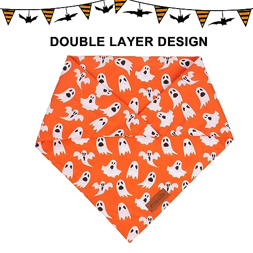 Orange Halloween Dog Bandana (Small / Orange)