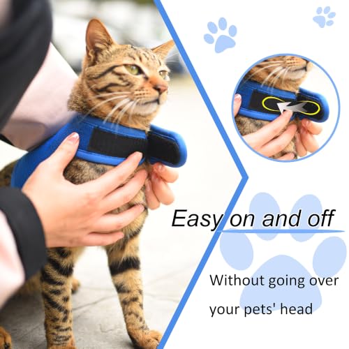Cat Harness and Leash Set for Walking Escape Proof (Blue / S 4-6 lbs)