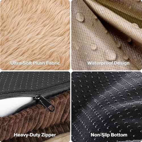 Orthopedic Dog Bed Extra Large Sized Dog (Brown / 48"L x 35"W x 7.5"T)