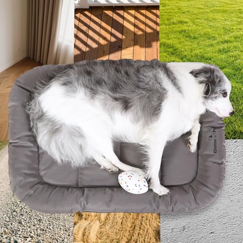 Durable Dog Bed Tough and Tear Proof Dog Crate Bed with Heavy (Gray / M(30"x21"x3"))