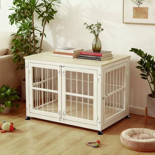 40 Inch Dog Crate Furniture for Large Medium Dogs (Beige / 40.0"L x 27.4"W x 28.7"H)