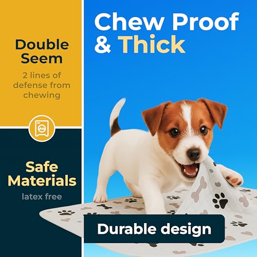Washable Pee Pads for Dogs (White / 6 Pack - 34x36)