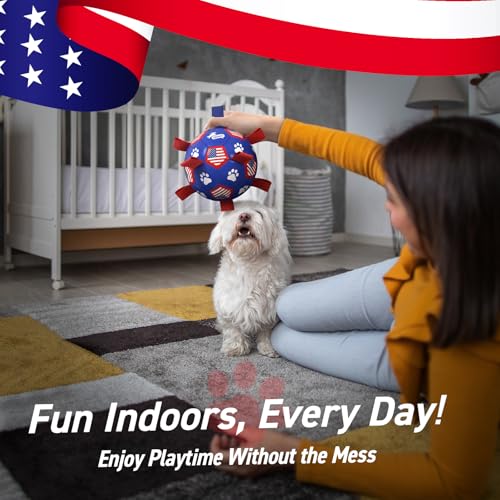 Dog Toys Dog Soccer Ball with Straps (Flag / 6 Inch)