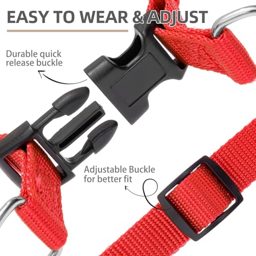 No Pull Dog Harness Large Sized Step (Red / Large)
