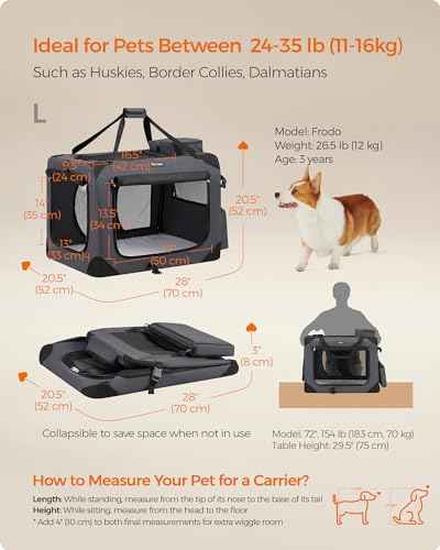 Collapsible Soft Dog Crate (L（28.0"L x 20.5"W x 20.5"H） / Gray)