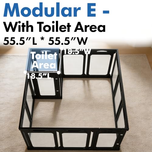 Clear Acrylic Dog Playpen Indoor (Black / 24" Height)
