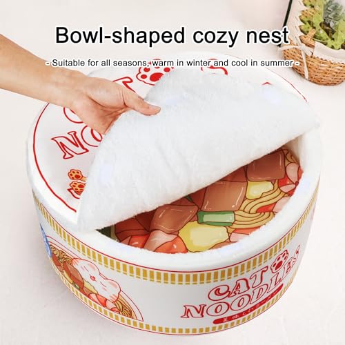 Ramen Noodle Cat Bed (19.7"L x 19.7"W x 7.9"Th / white)