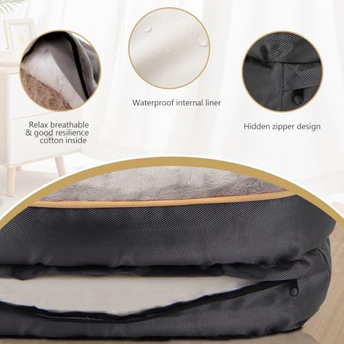 Memory Foam Dog Bed Small Orthopedic Dog Bed & Sofa with Removable Washable Cover and Squeaker Toy as Gift (Small-27"x20")