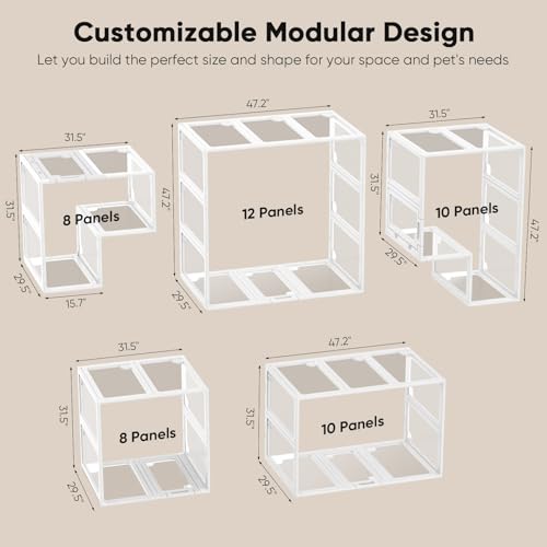 Acrylic Clear Dog Play Pen Indoors (30 Inches Tall - 8 Panels)
