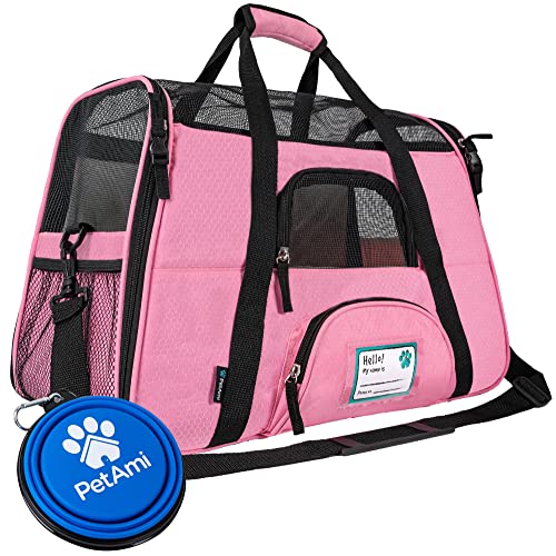 Airline Approved Pet Carrier for Cats & Small Dogs (Pink / 19.5"L x 10.2"W x 12.0"H)