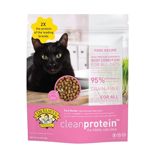 cleanprotein Pork Cat Kibble 6.6 lb. Bag (6.6 Pound (Pack of 1))
