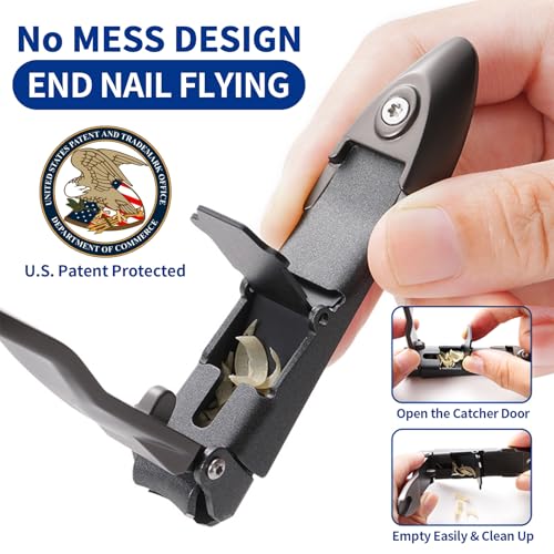 No Mess Nail Clippers with Catcher (Black)