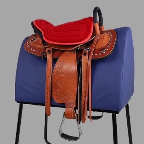 Horse Saddle Cushion Western Long Saddle Pad Horse Riding Seat Saddle Cushion Pad (50X40cm / Red style)